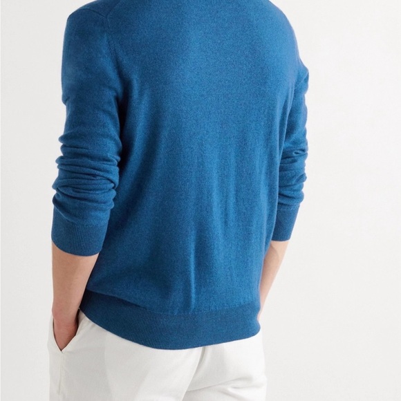 Ermenegildo Zegna 100% cashmere Blue V-NeckSweater Made in Italy M- EU 50